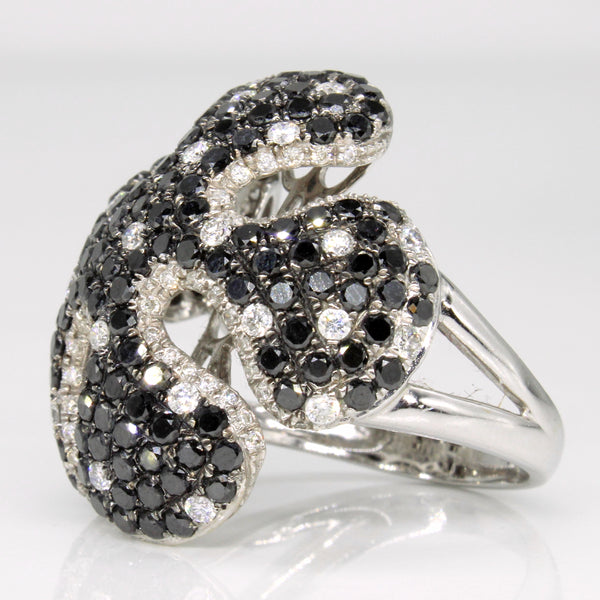 Black & White Diamond Flower Ring | 3.18ctw, 0.81ctw | SZ 7.5 |