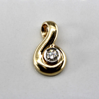 Bezel Set Diamond Drop Pendant | 0.22ct |