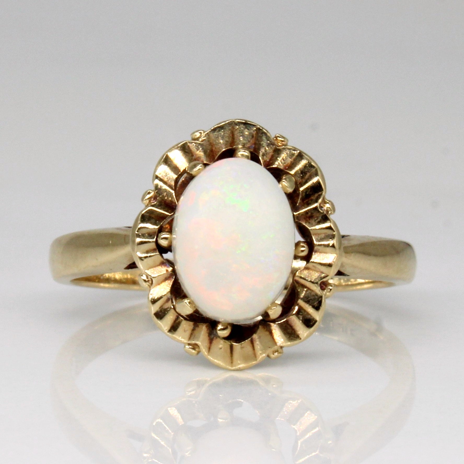 Solitaire Set Opal Ring | 0.93ct | SZ 6.5 |