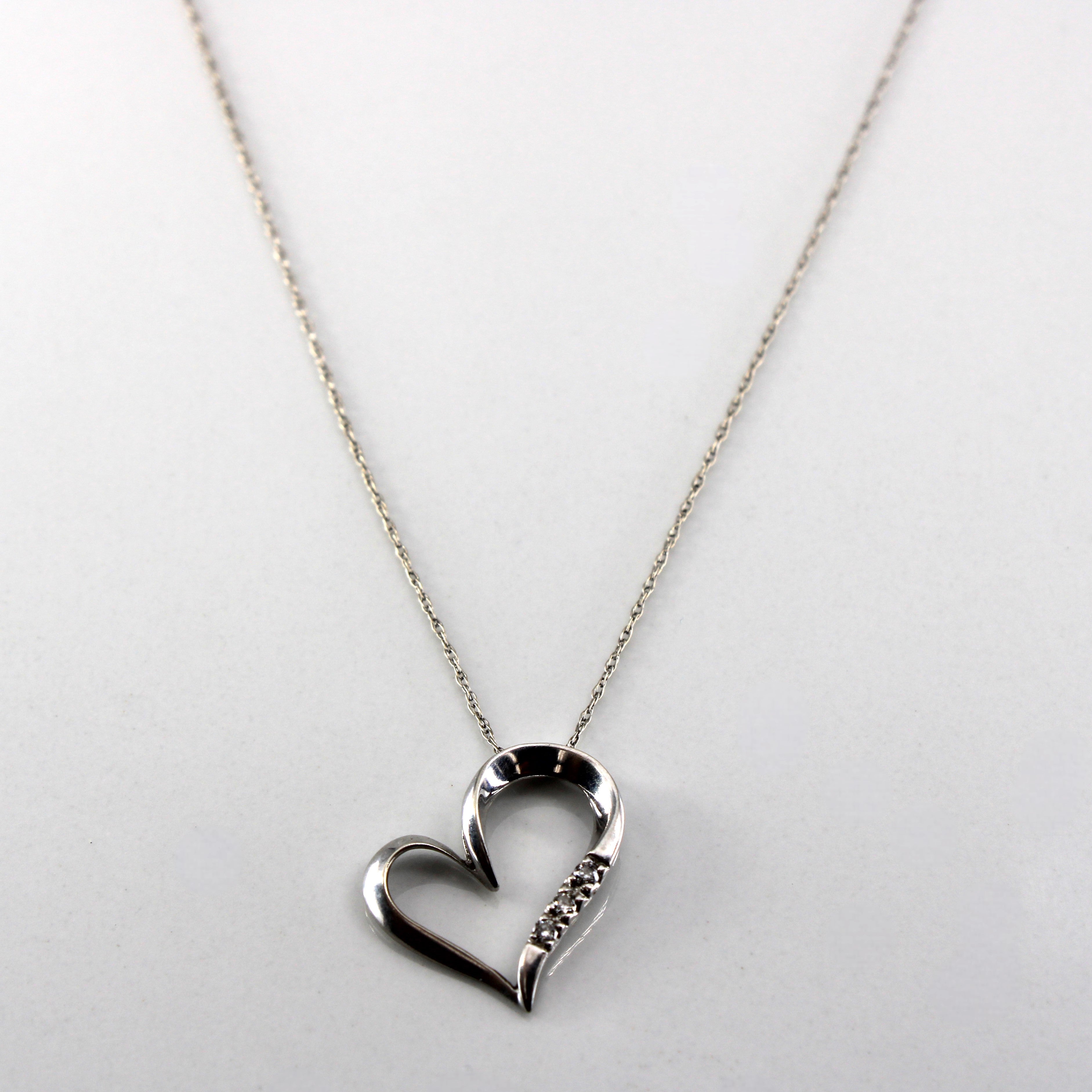 Collier pendentif cœur en diamant | 0,03 ct | 48 cm | 