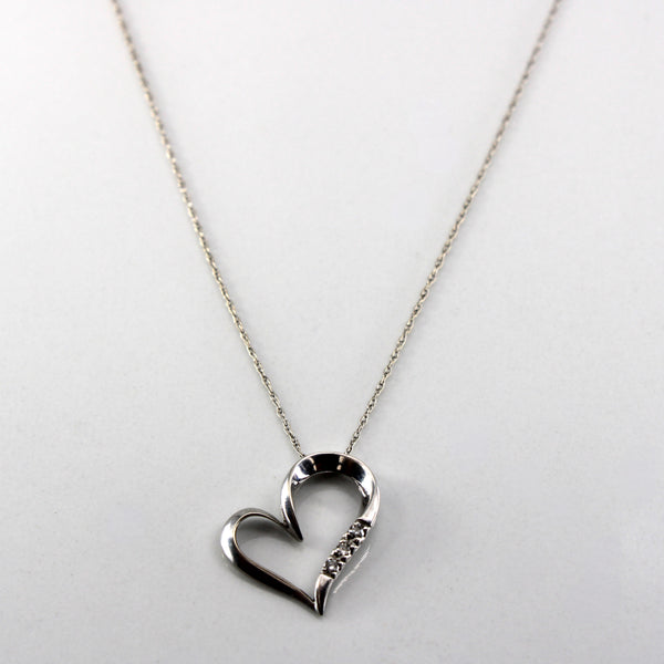 Diamond Heart Pendant Necklace | 0.03ctw | 19