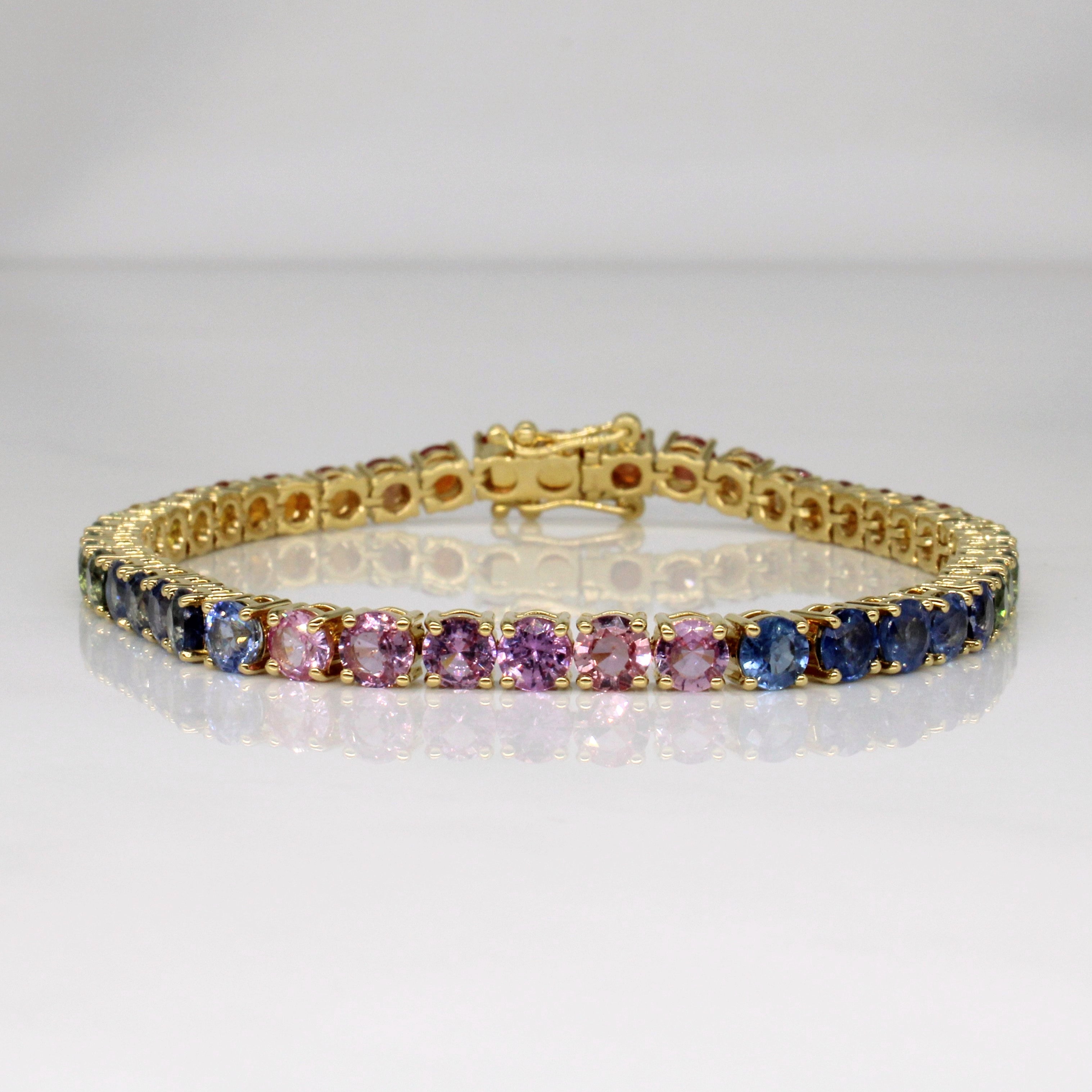 'Roho' Rainbow Sapphire Bracelet | 16.00ctw | 7.5" |