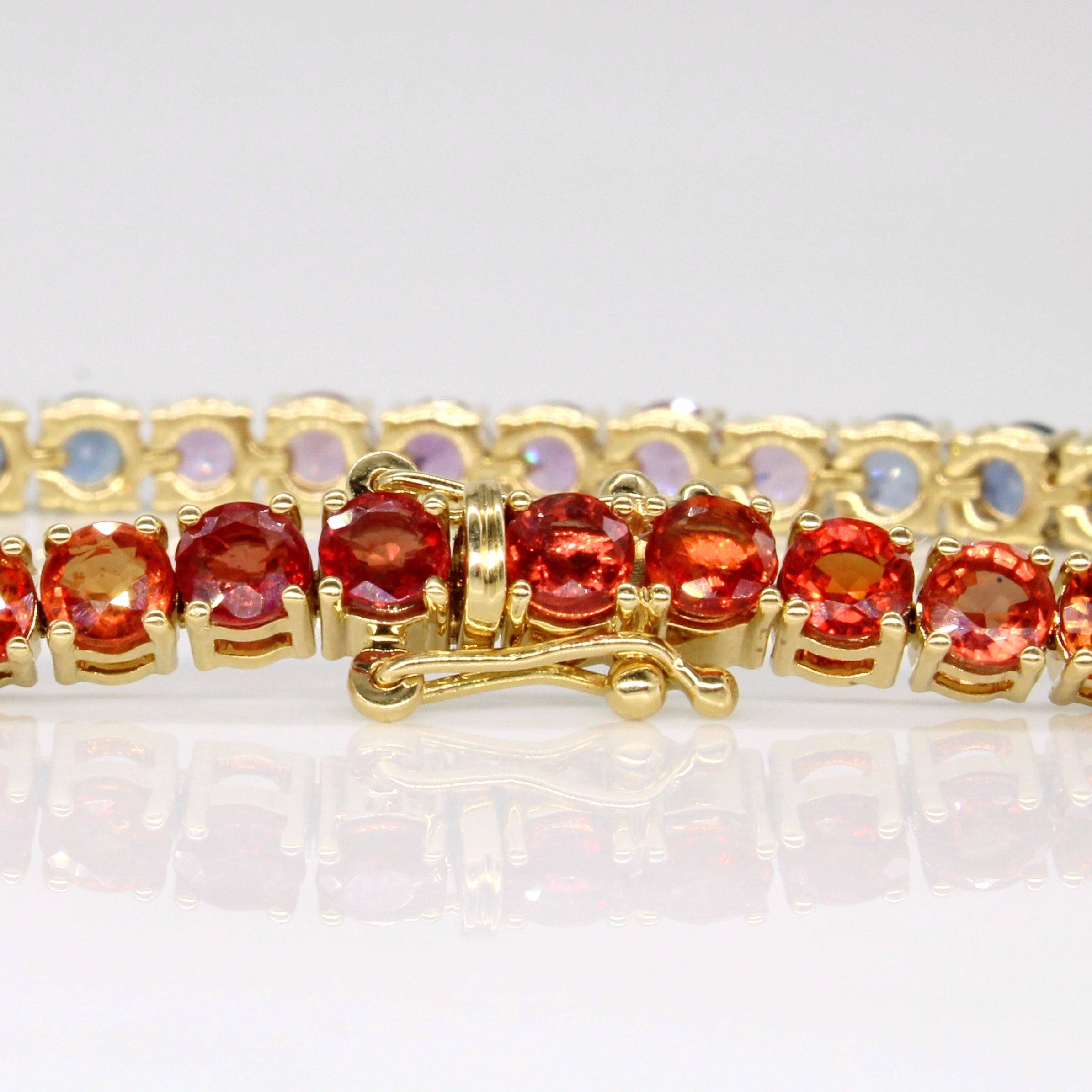 'Roho' Rainbow Sapphire Bracelet | 16.00ctw | 7.5" |