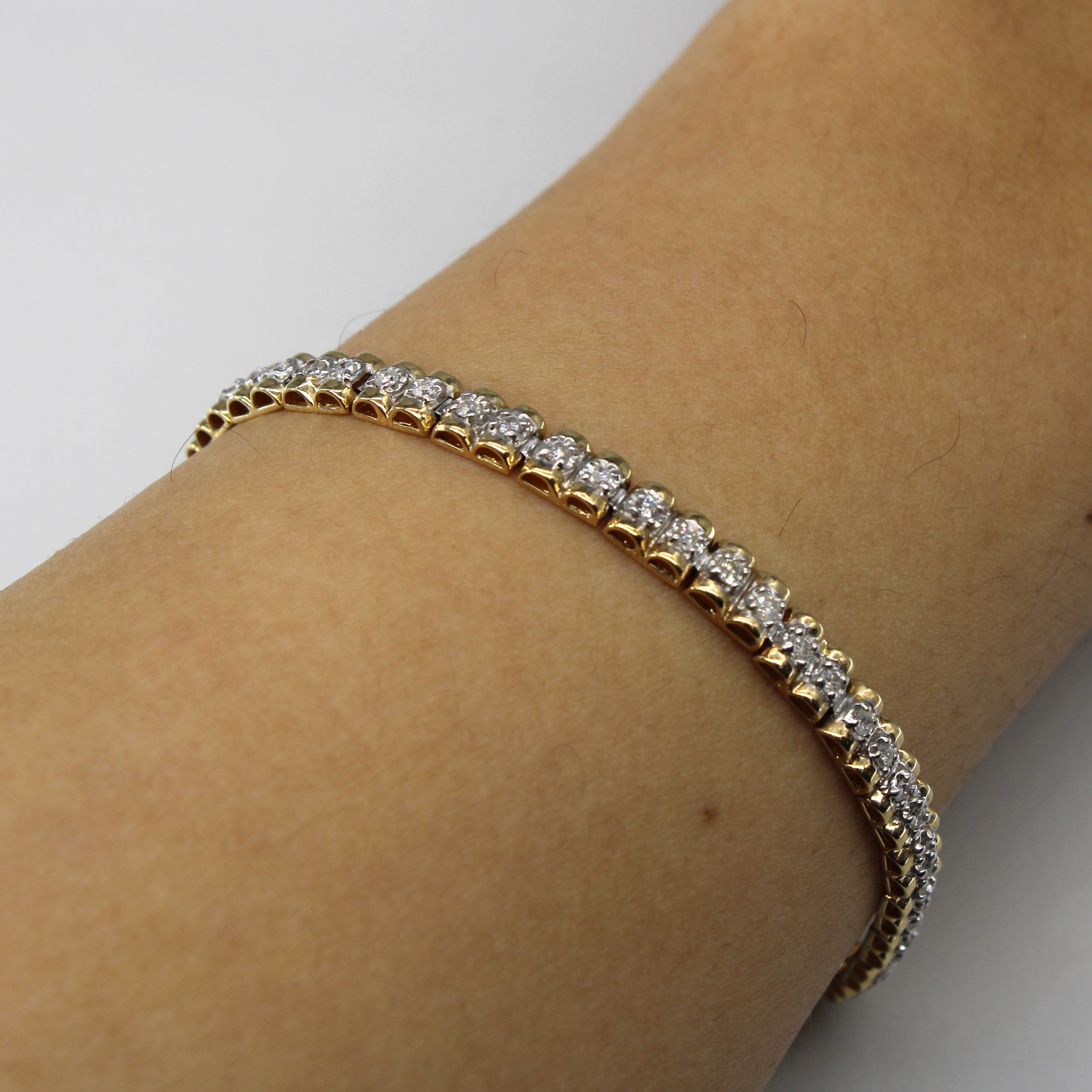 Pave Diamond Tennis Bracelet | 0.68ctw | 7"|