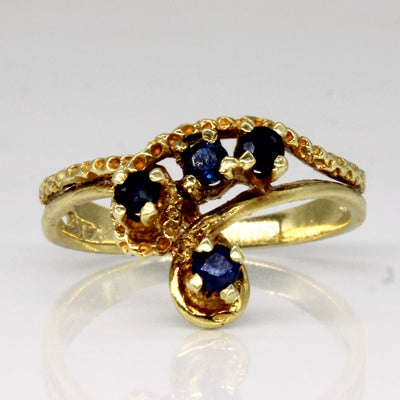 Ornate Sapphire Waterfall Ring | 0.30ctw | SZ 6.5 |