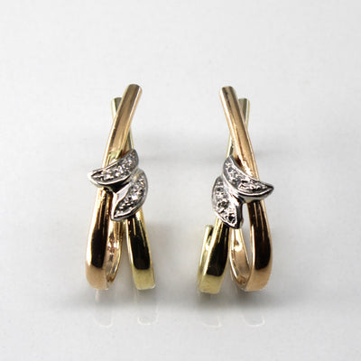 Diamond Crossover Earrings | 0.04ctw |