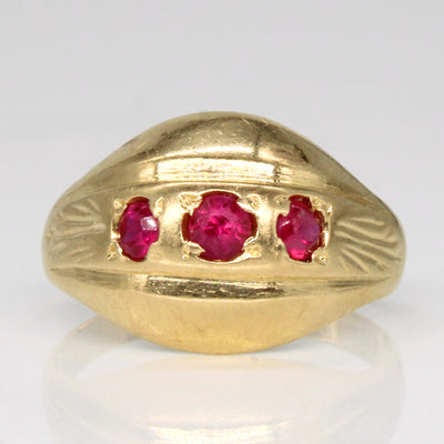 Synthetic Ruby Cocktail Ring | 0.25ctw | SZ 5.25 |