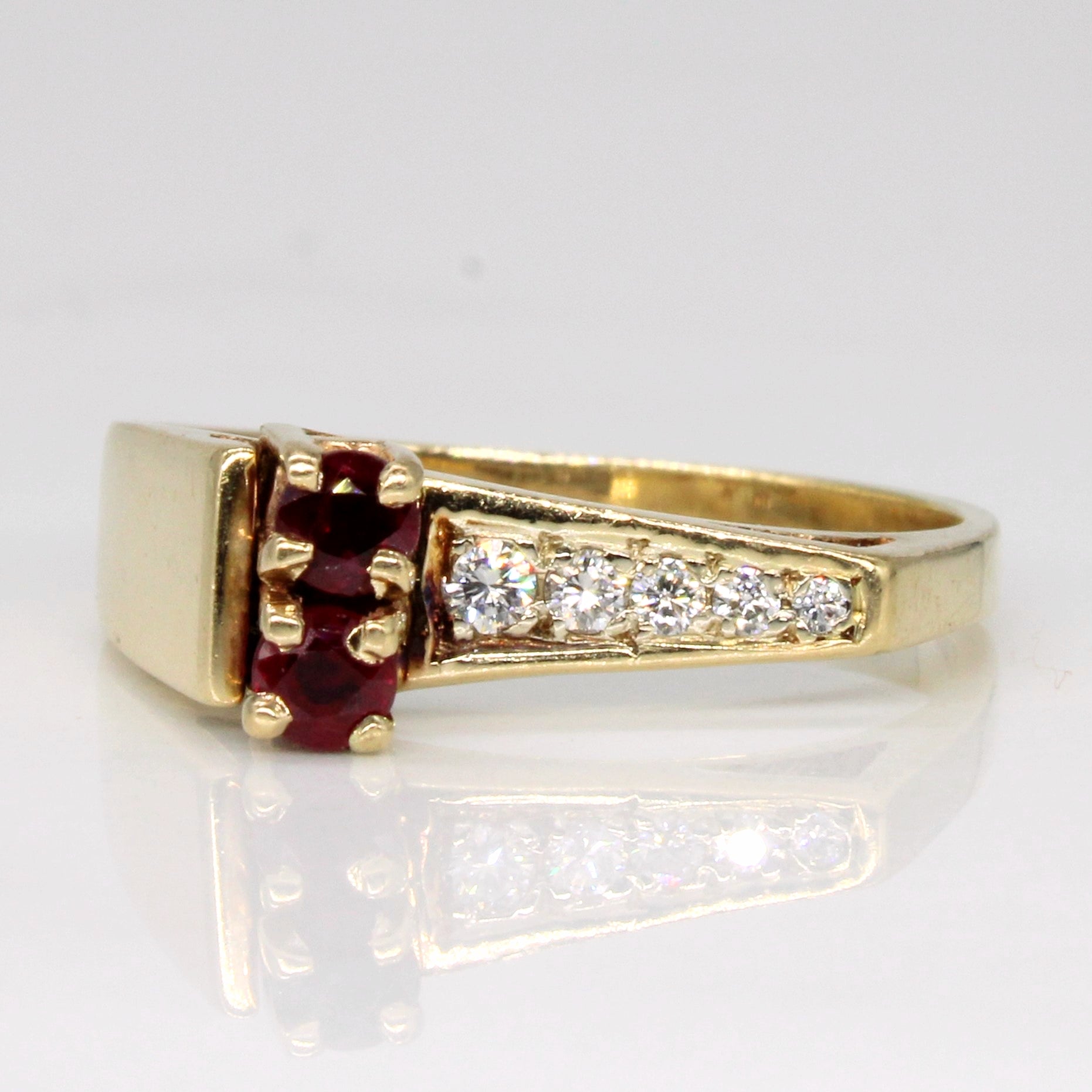 Ruby & Diamond Ring | 0.22ctw, 0.11ctw | SZ 8.75 |