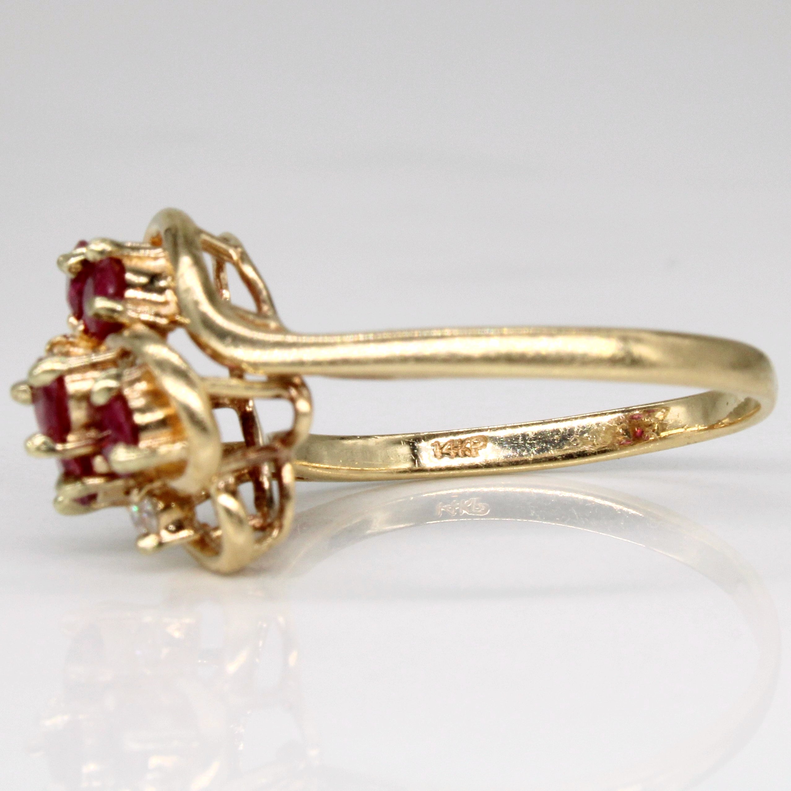 Ruby & Diamond Cluster Ring | 0.70ctw, 0.04ctw | SZ 6.5 |