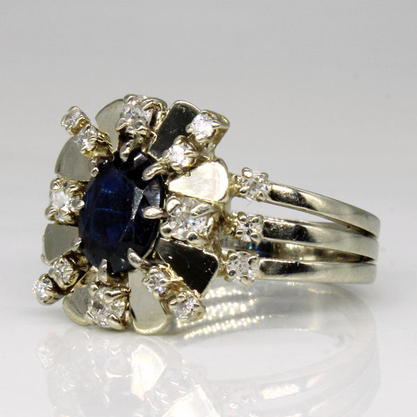 Sapphire & Diamond Cocktail Ring | 1.50ct, 0.48ctw | SZ 7 |