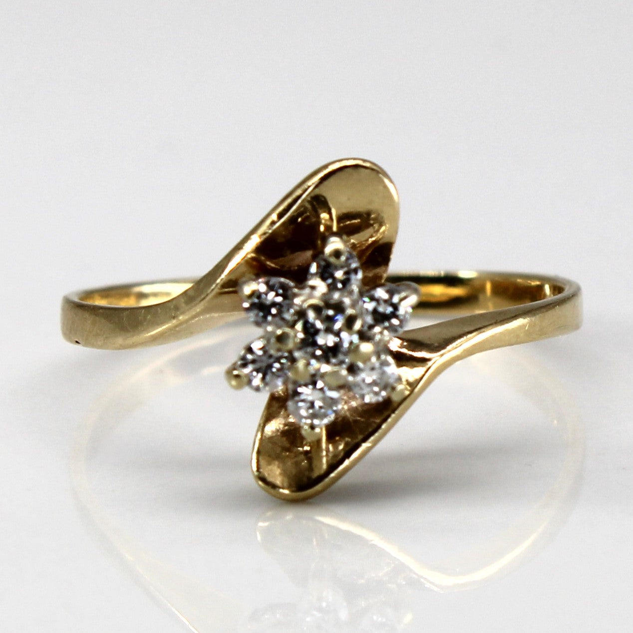 Cluster Diamond Bypass Ring | 0.16ctw | SZ 7 |