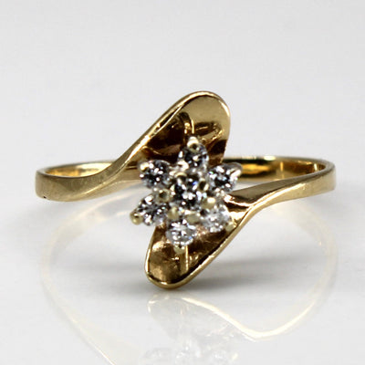 Cluster Diamond Bypass Ring | 0.16ctw | SZ 7 |