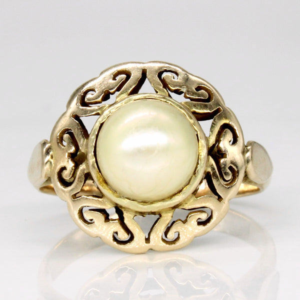 Pearl Cocktail Ring | SZ 6.25 |