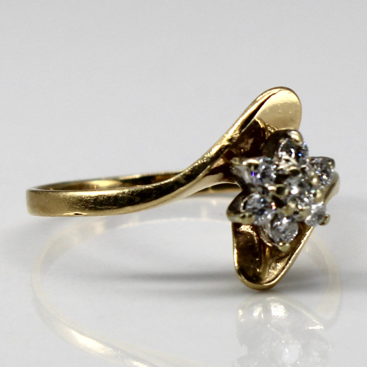 Cluster Diamond Bypass Ring | 0.16ctw | SZ 7 |