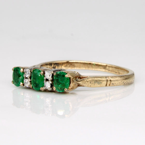 Emerald & Diamond Ring | 0.26ctw, 0.04ctw | SZ 6.5 |