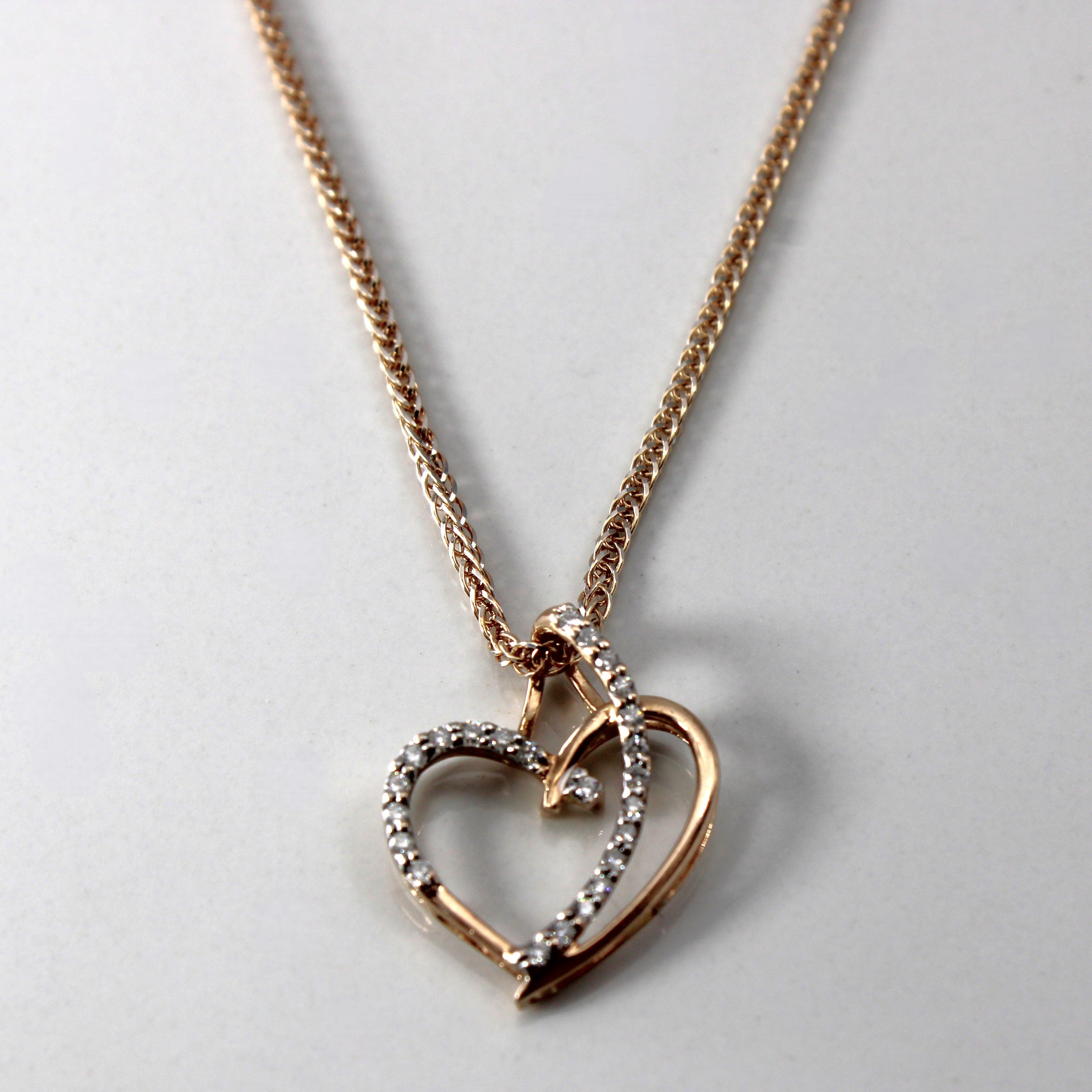 Diamond Heart Pendant Necklace | 0.18ctw | 20"|