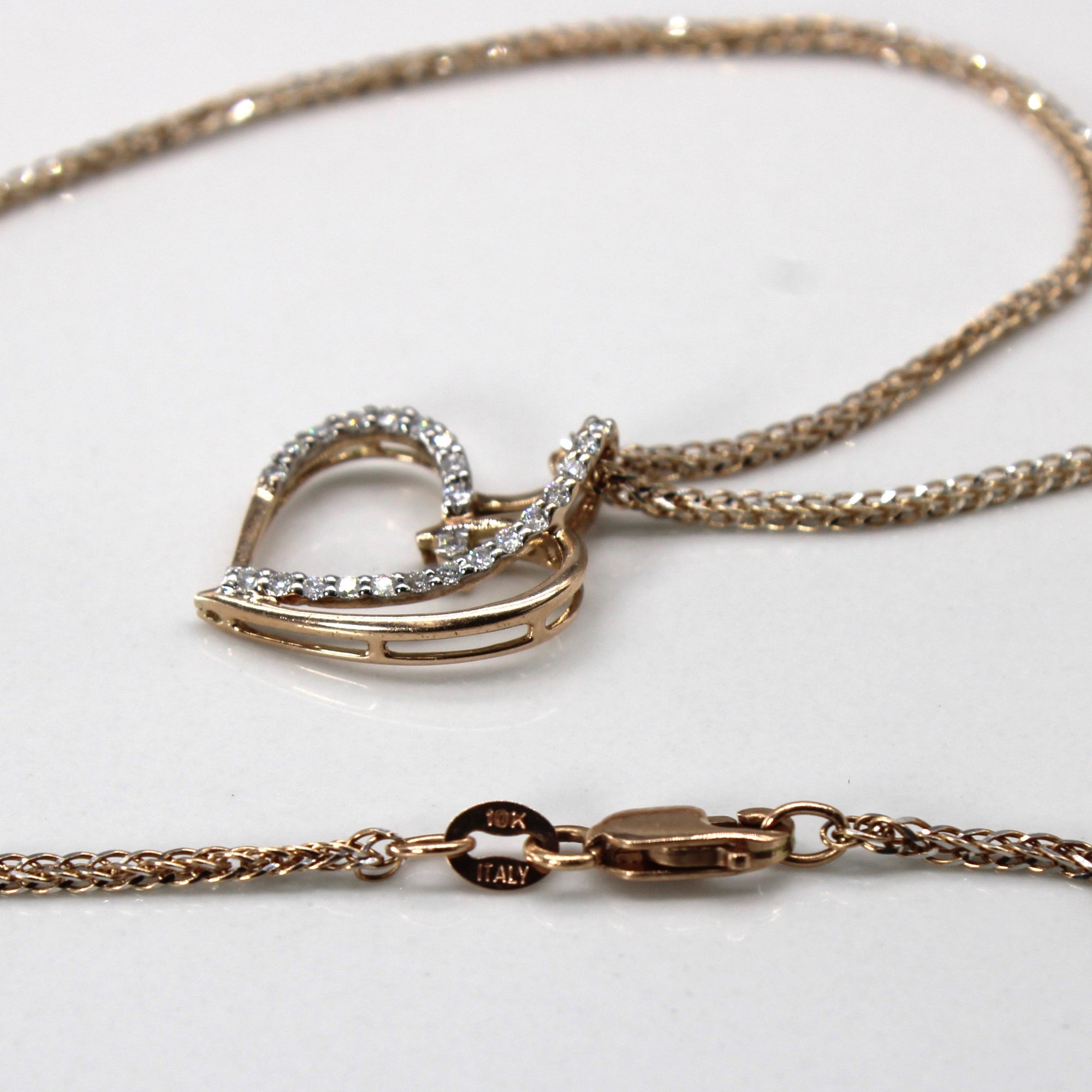 Diamond Heart Pendant Necklace | 0.18ctw | 20
