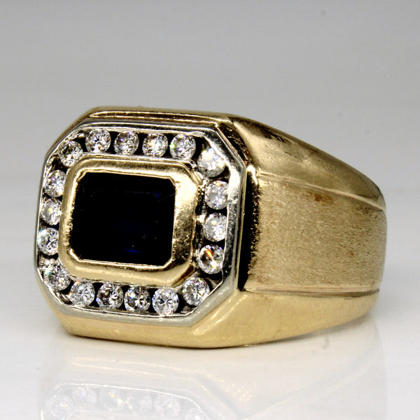 Men's Sapphire & Diamond Ring | 2.15ct, 0.63ctw | SZ 12 |