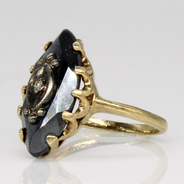 Hematite & Diamond Ring | 4.50ct, 0.01ct | SZ 3 |