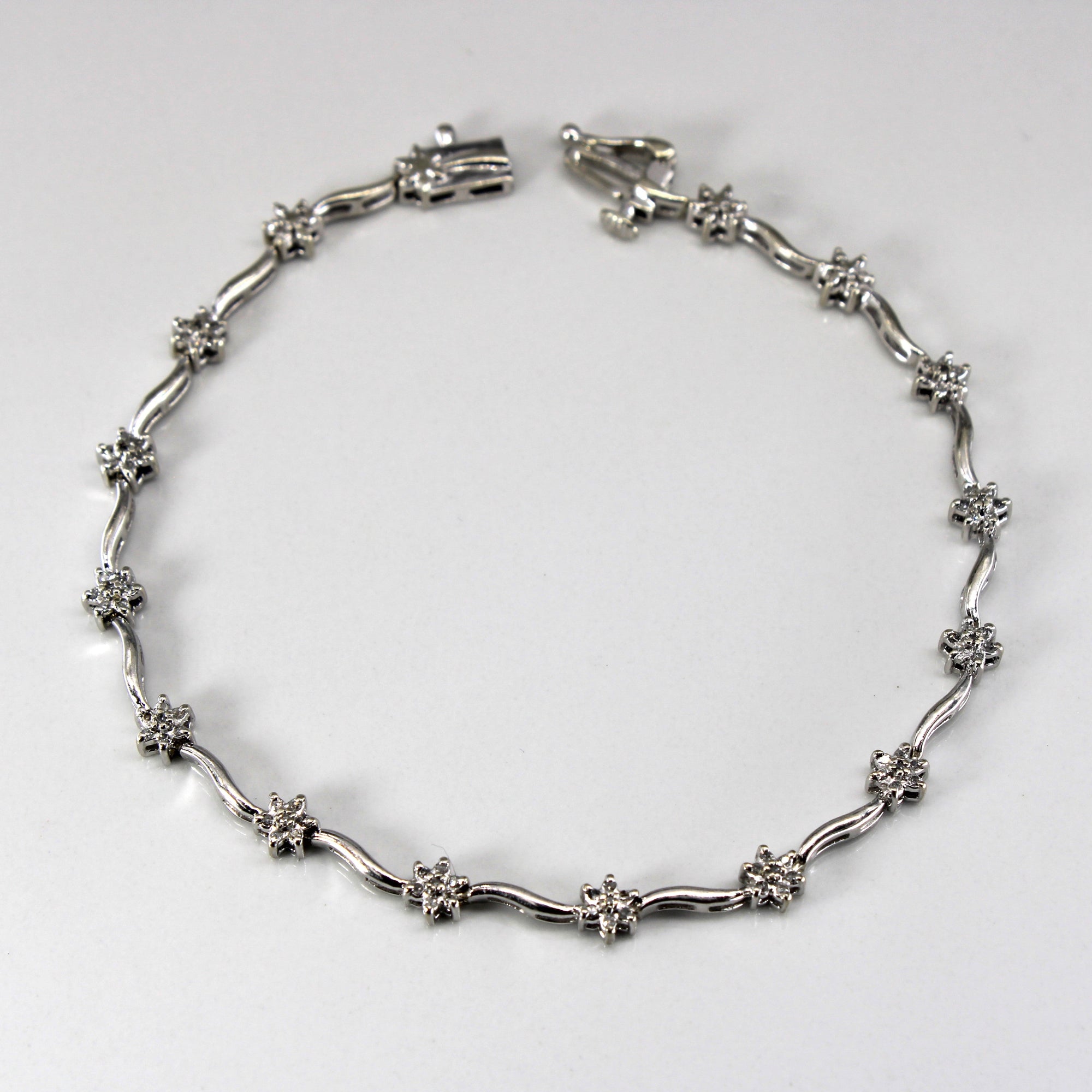 Cluster Diamond Tennis Bracelet | 0.21ctw | 8
