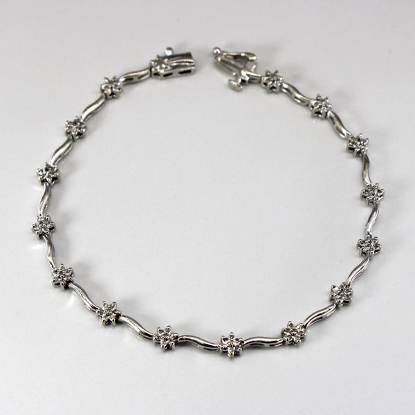 Cluster Diamond Tennis Bracelet | 0.21ctw | 8