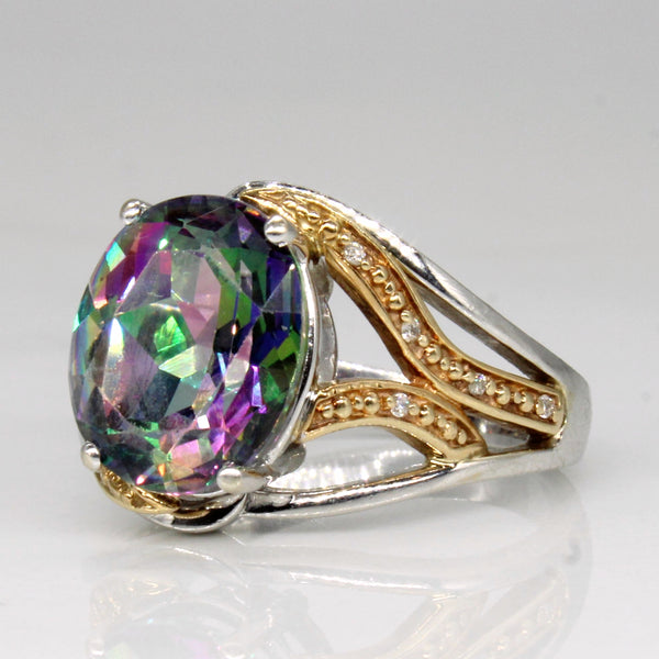 Mystic Topaz & Diamond Cocktail Ring | 3.65ct, 0.03ctw | SZ 6.5 |