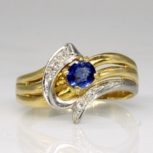 Sapphire & Diamond Bypass Ring | 0.40ct, 0.04ctw | SZ 7.75 |