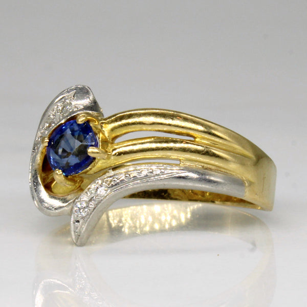 Sapphire & Diamond Bypass Ring | 0.40ct, 0.04ctw | SZ 7.75 |