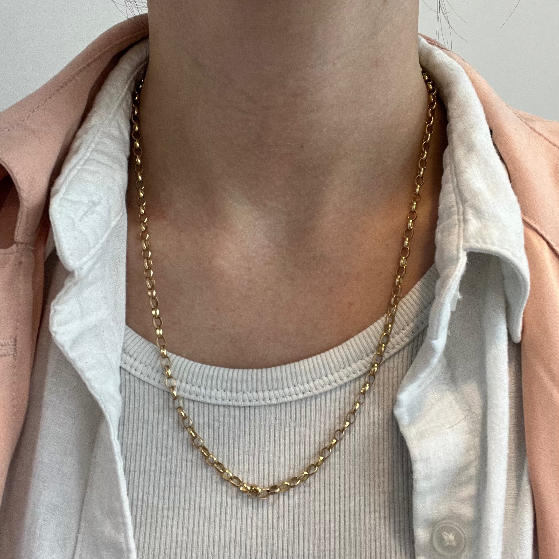 Chaîne à maillons ovales en or jaune 9 carats | 20 pouces | 