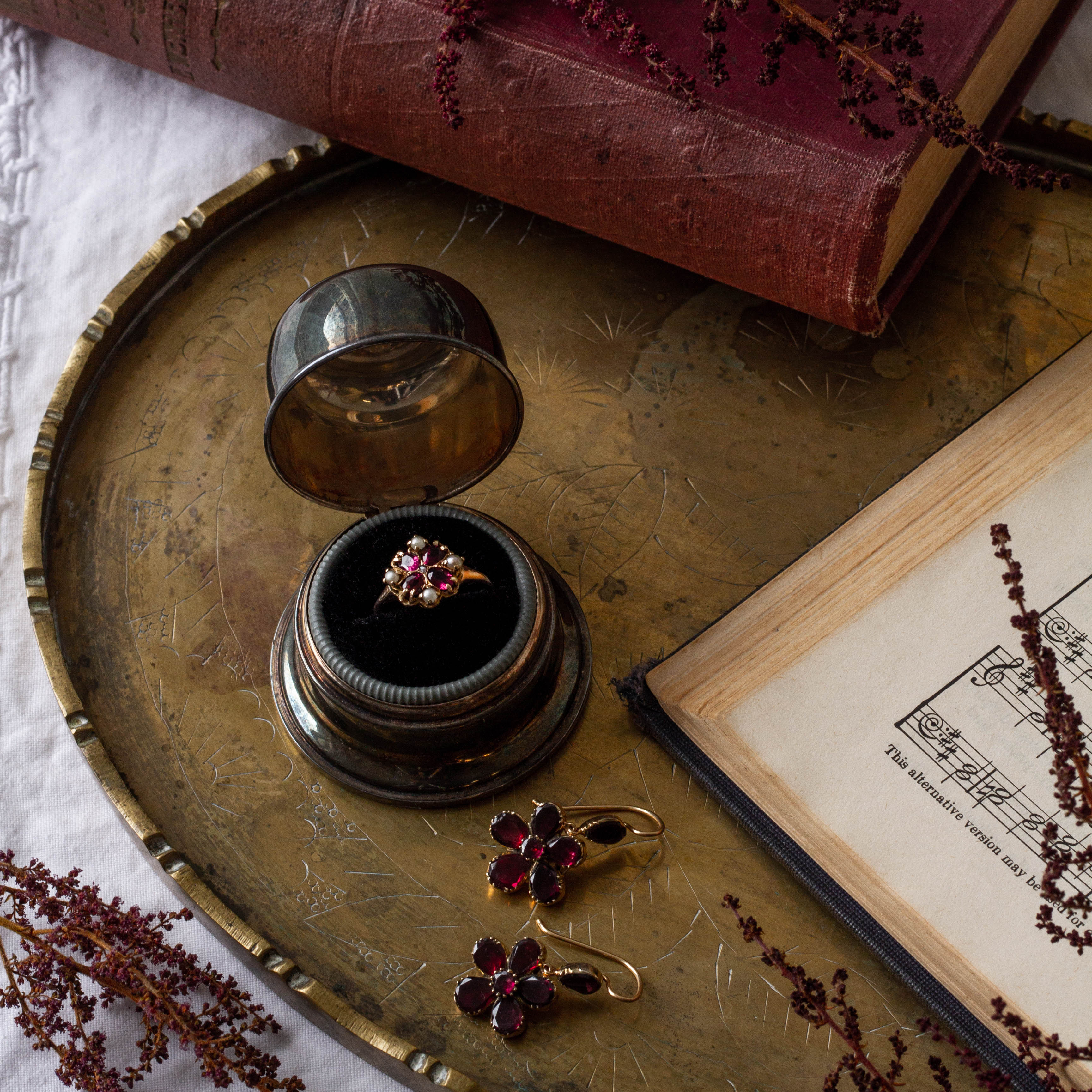 Georgian-inspired Flat-cut Garnet Earrings | 5.50ctw |