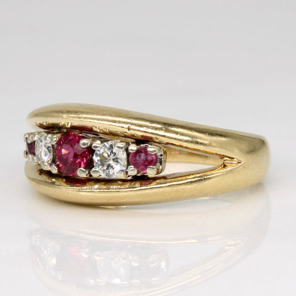 Ruby & Diamond Five Stone Ring | 0.21ctw, 0.15ctw | SZ 5 |