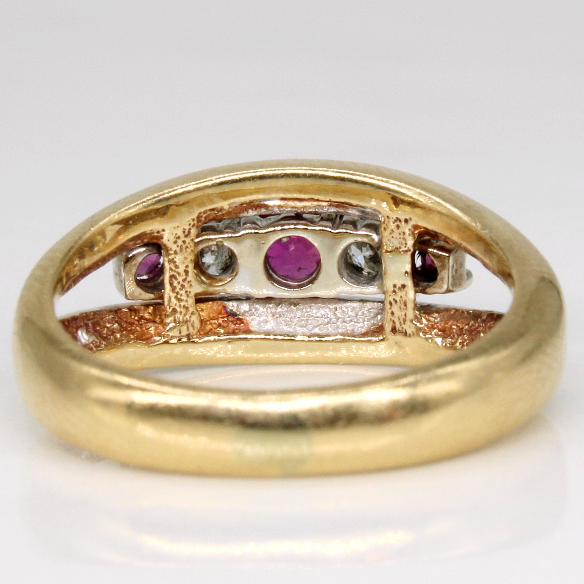 Ruby & Diamond Five Stone Ring | 0.21ctw, 0.15ctw | SZ 5 |