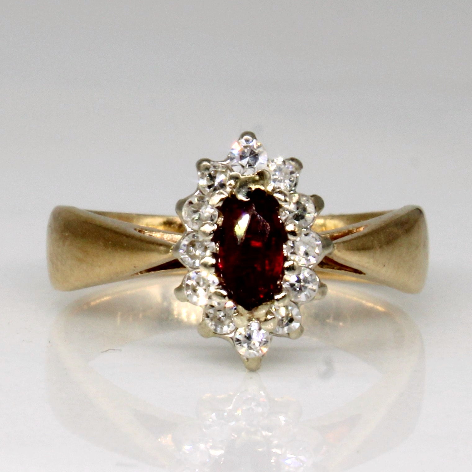 Ruby & Diamond Cluster Ring | 0.15ct, 0.12ctw | SZ 2.75 |