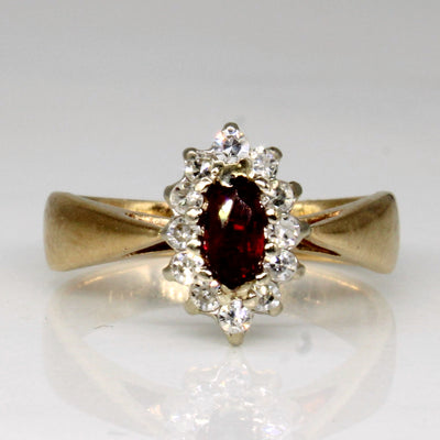 Ruby & Diamond Cluster Ring | 0.15ct, 0.12ctw | SZ 2.75 |