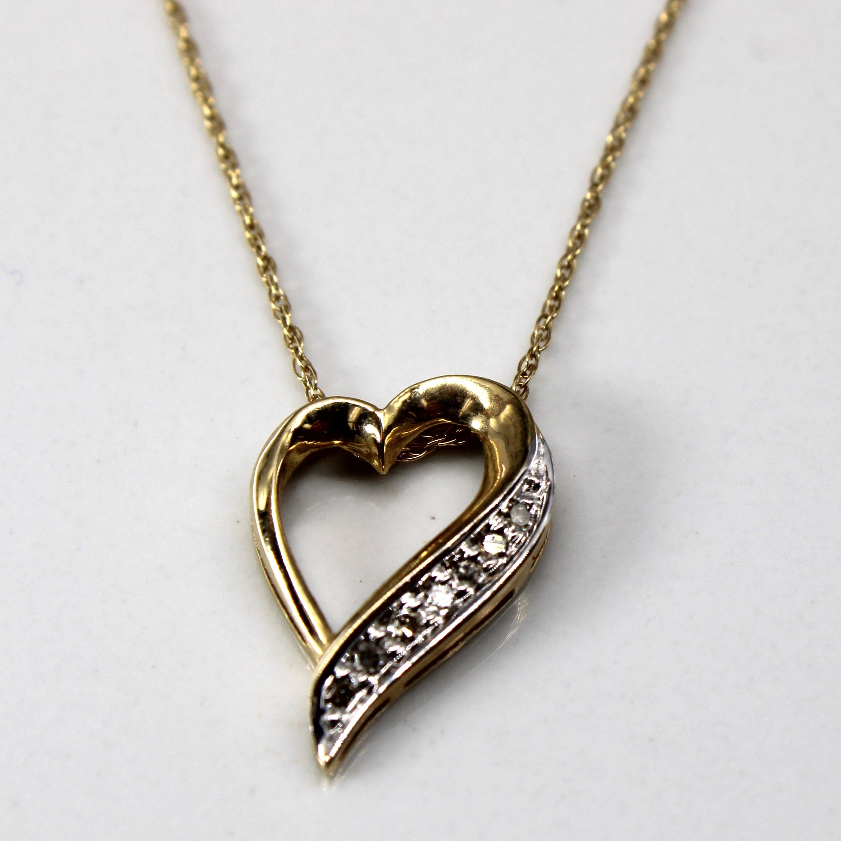 Diamond Heart Pendant Necklace | 0.04ctw | 16"|