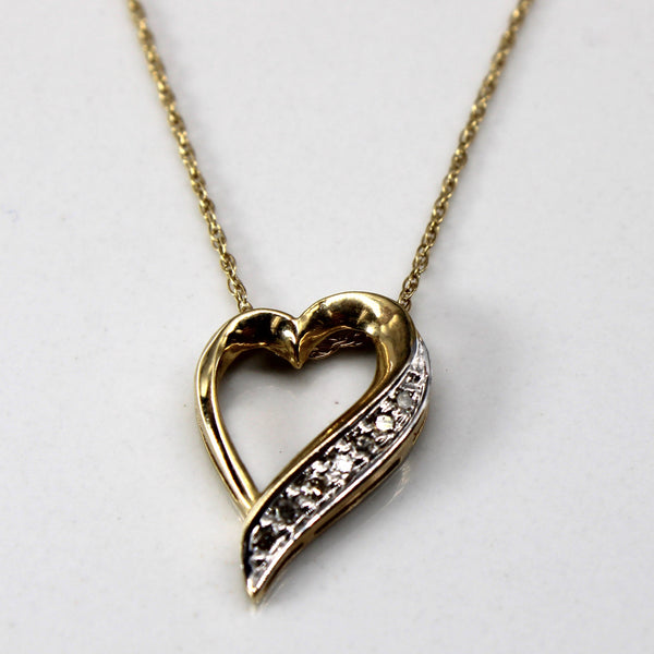 Diamond Heart Pendant Necklace | 0.04ctw | 16