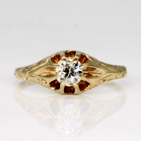 Antique Old European Cut Diamond Belcher Ring | 0.28ct | SZ 5 |