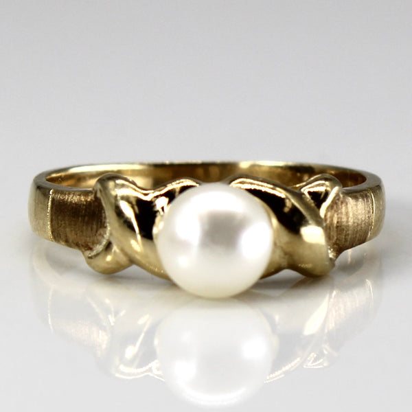 Pearl Crossover Gold Ring | SZ 5.25 |