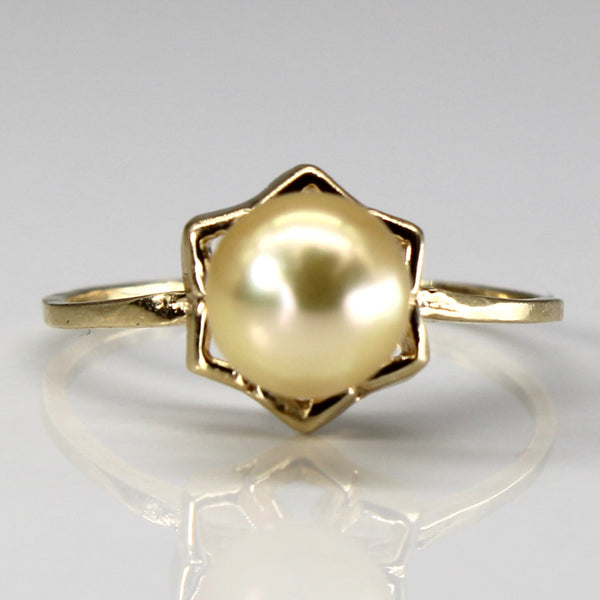 High Set Pearl Gold Ring | SZ 7 |