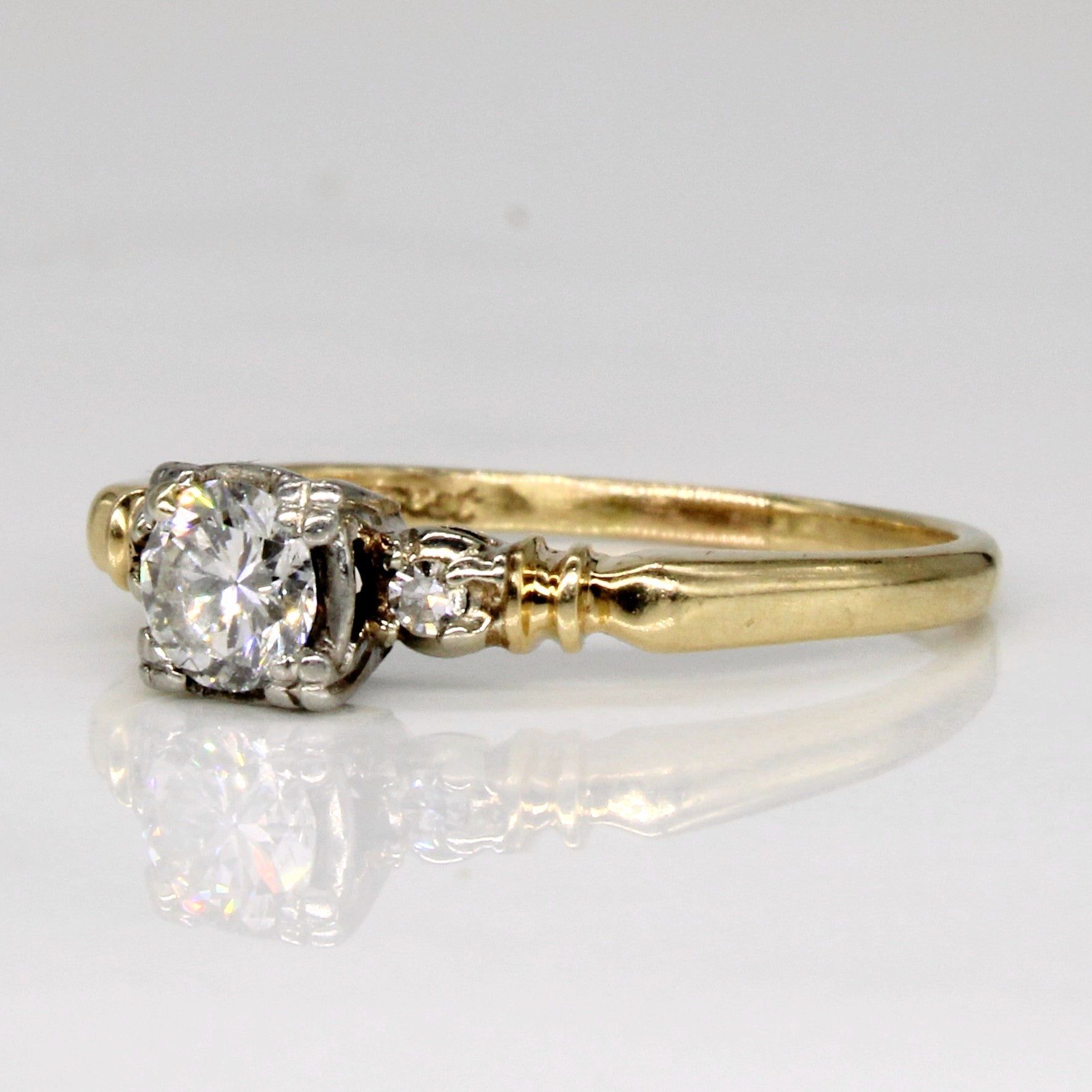 Mid Century Vintage Diamond Engagement Ring | 0.33ctw | SZ 6 |