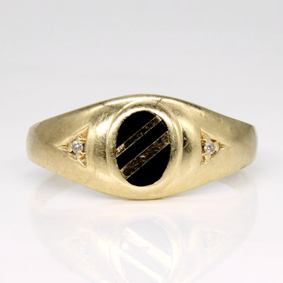 Onyx & Diamond Ring | 0.45ct, 0.02ctw | SZ 12.5 |