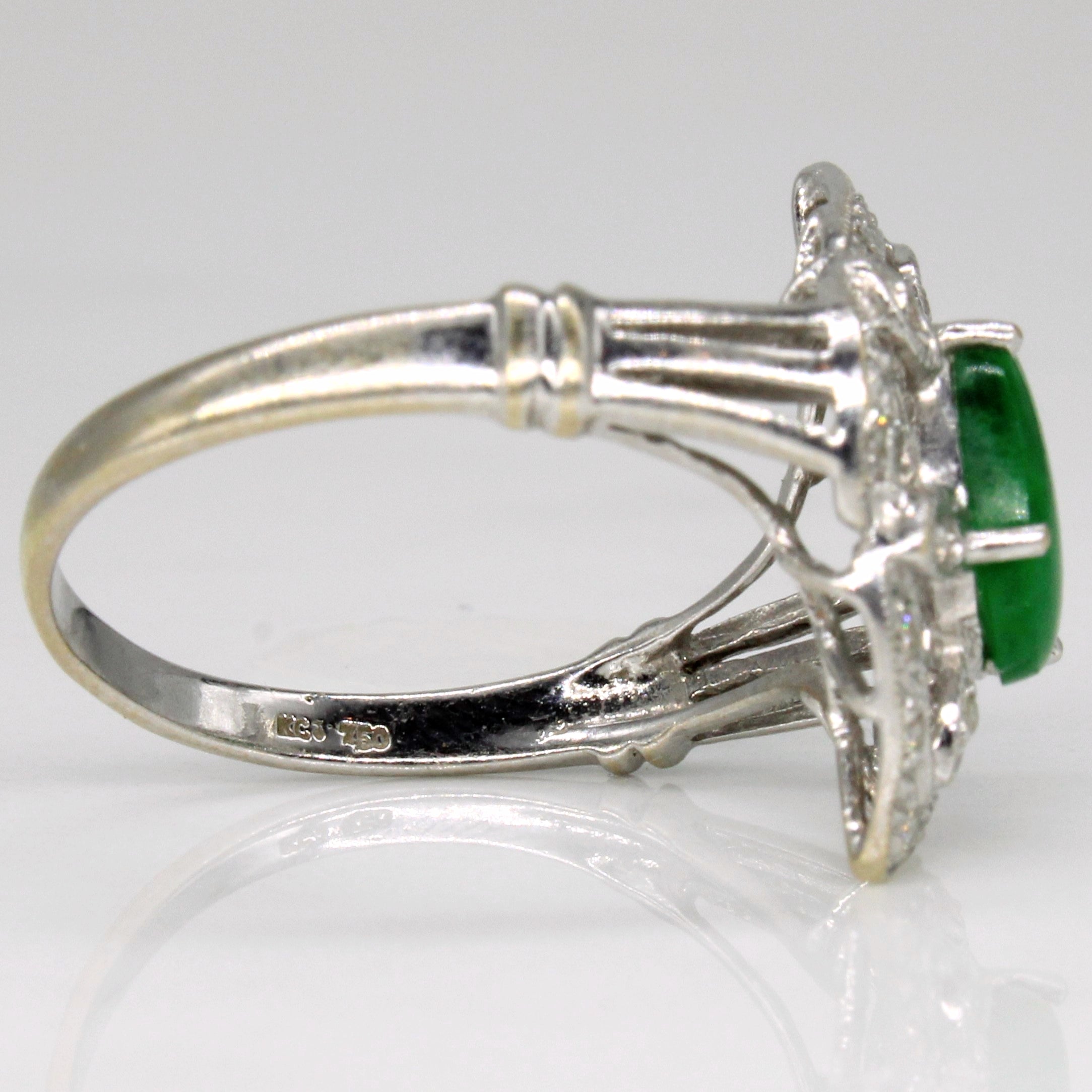 Jadeite & Diamond Cocktail Ring | 1.00ct, 0.05ctw | SZ 6.5 |