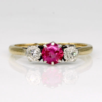Synthetic Ruby & Natural Diamond Ring | 0.33ct, 0.06ctw | SZ 5.5 |