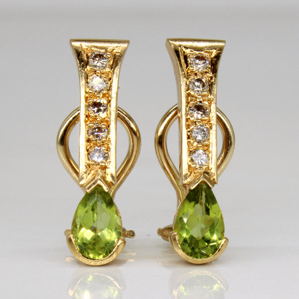 Peridot & Diamond Earrings | 1.40ctw, 0.30ctw |