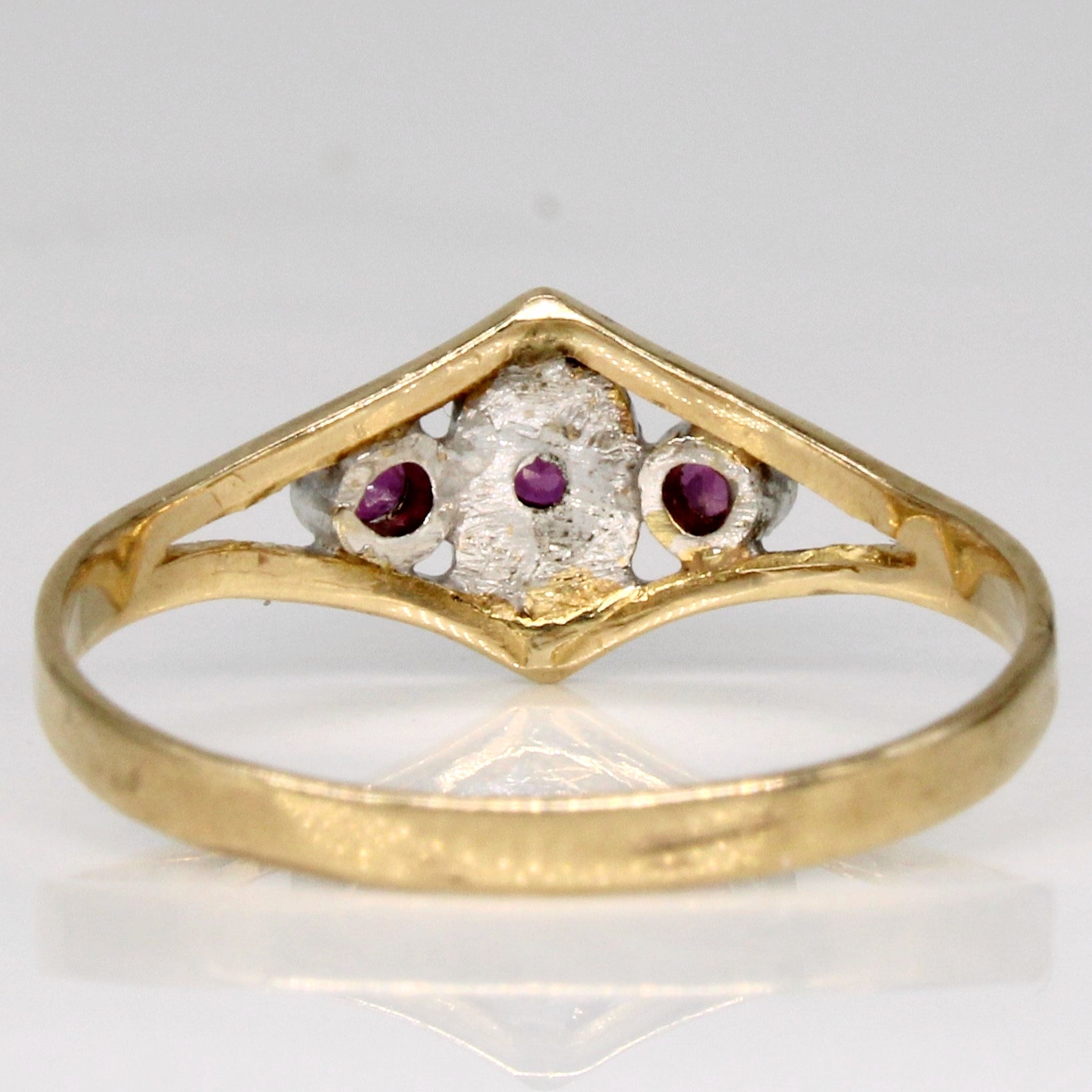 Bague vintage en rubis naturel et synthétique | 0,09 ct | Taille 7,5 | 