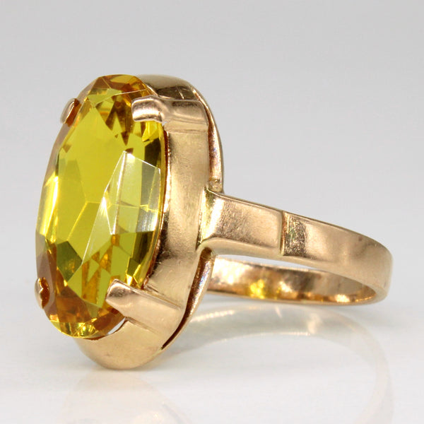 Synthetic Yellow Sapphire Cocktail Ring | 4.95ct | SZ 7.25 |