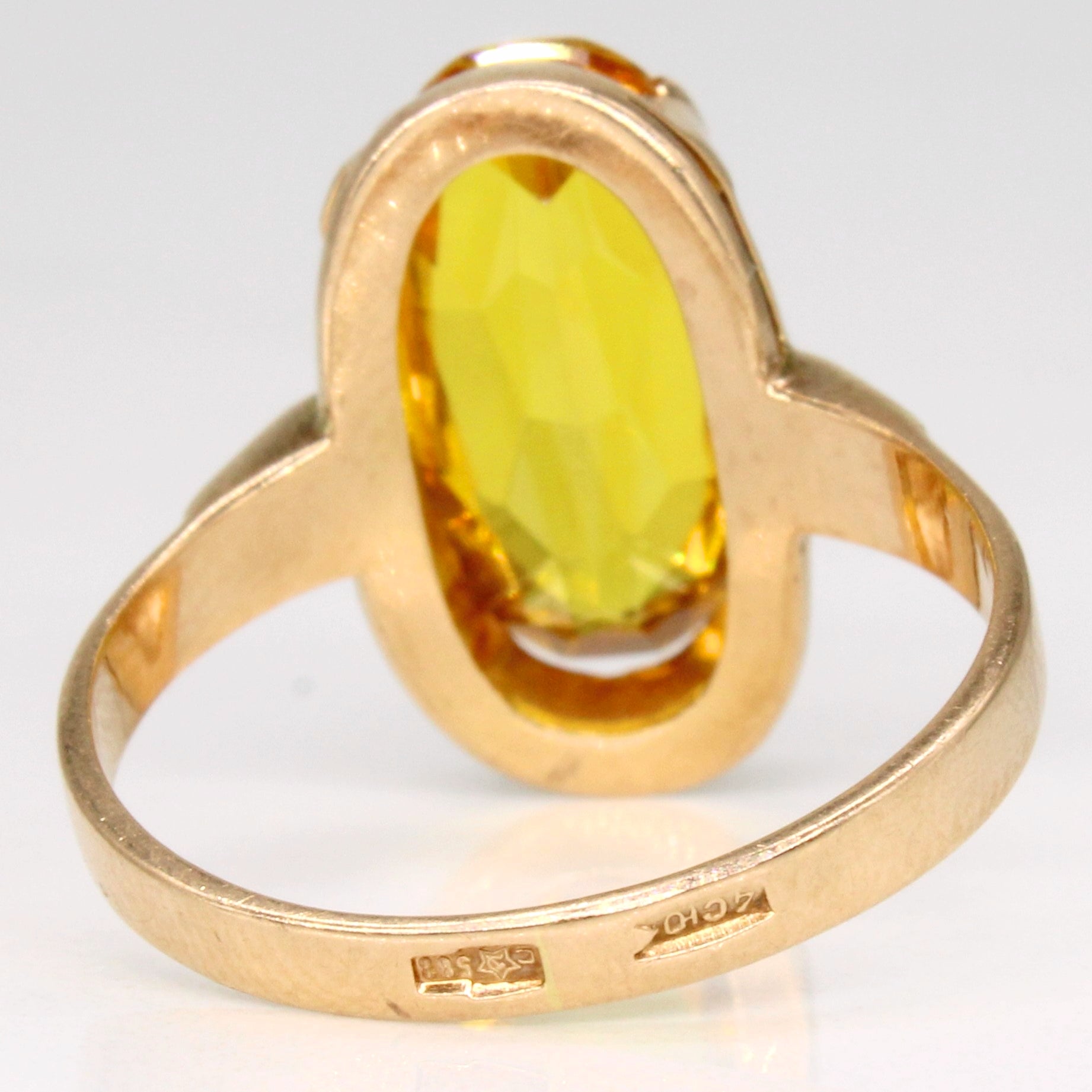 Synthetic Yellow Sapphire Cocktail Ring | 4.95ct | SZ 7.25 |