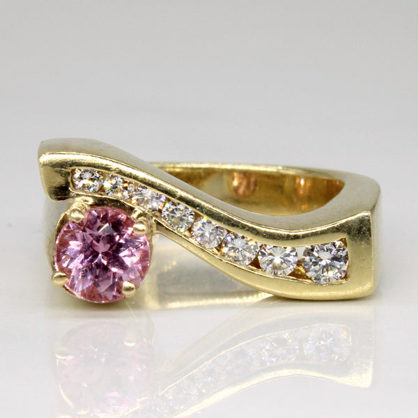 Pink Sapphire & Diamond Cocktail Ring | 0.73ct, 0.25ctw | SZ 6 |