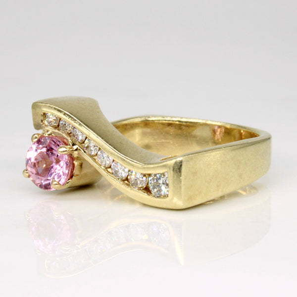 Pink Sapphire & Diamond Cocktail Ring | 0.73ct, 0.25ctw | SZ 6 |