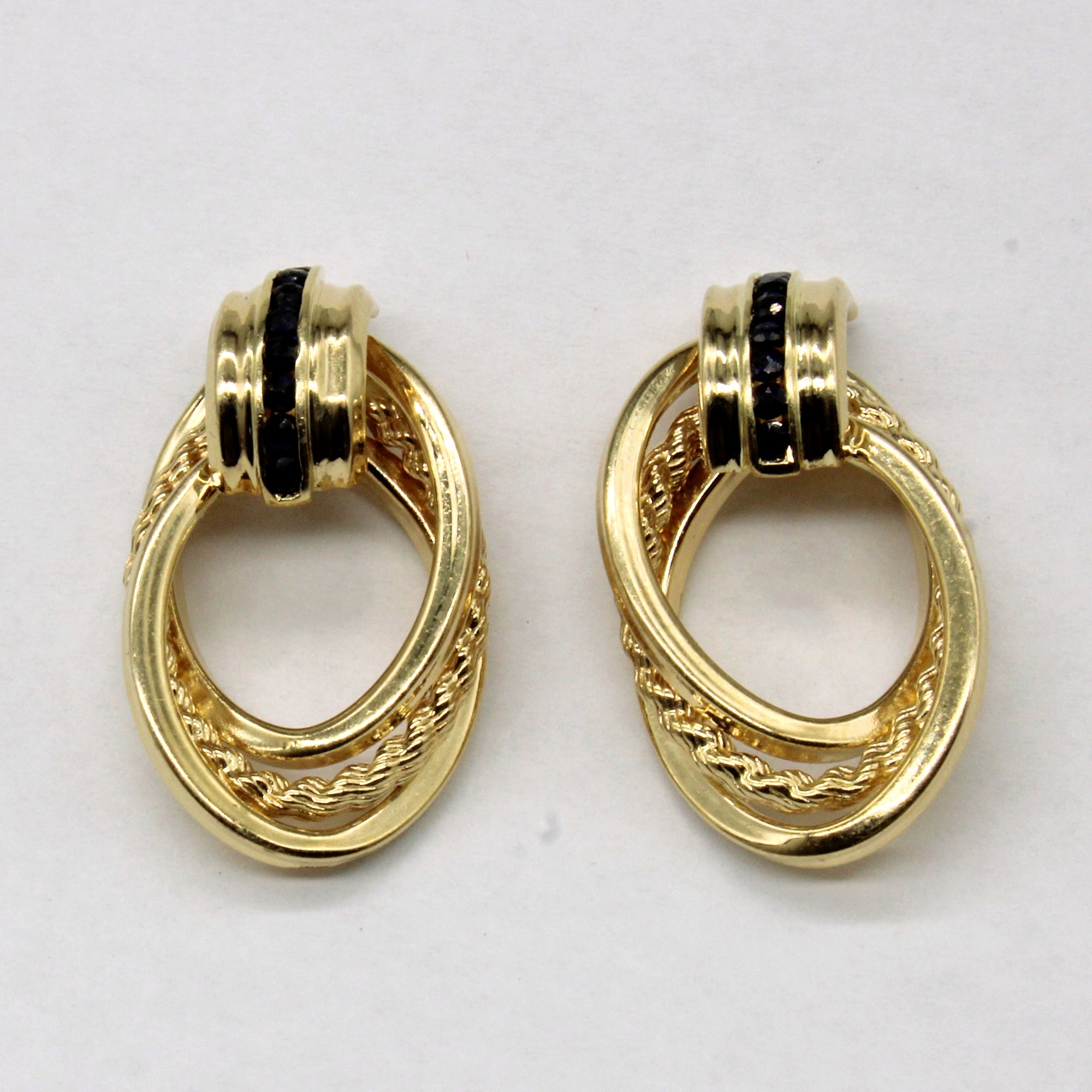 Channel Set Sapphire Earrings | 0.24ctw |